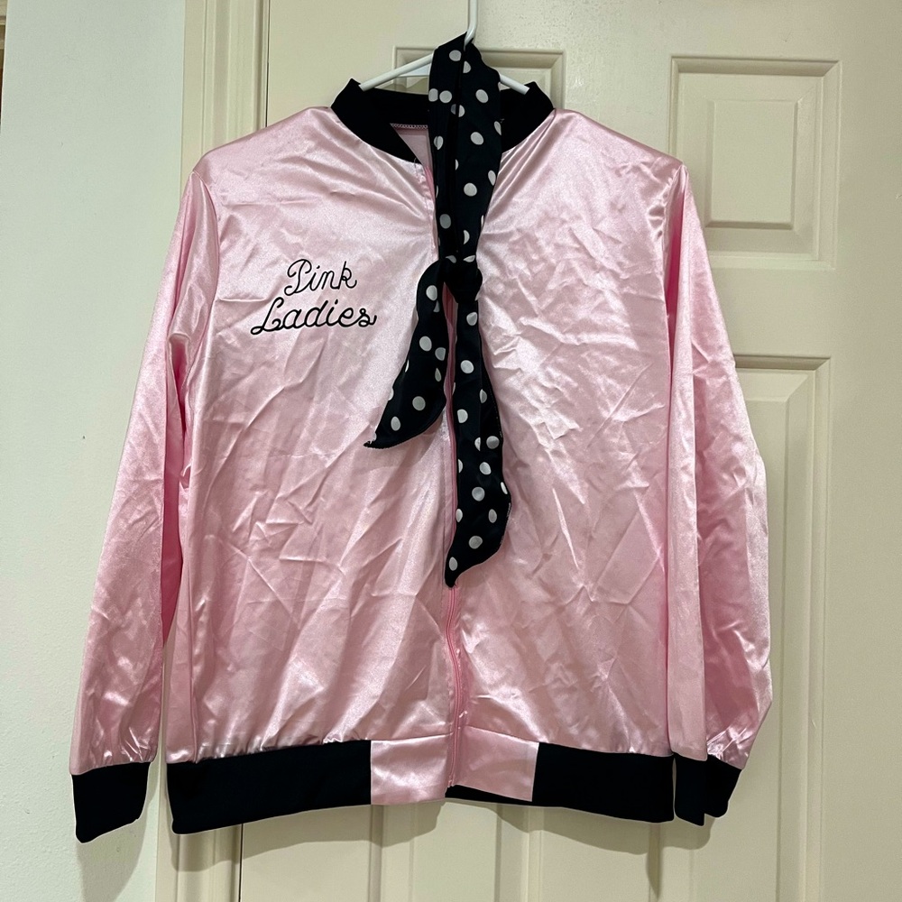 Grease Pink Ladies Pink Jacket Costume with Matching Scarf size medium